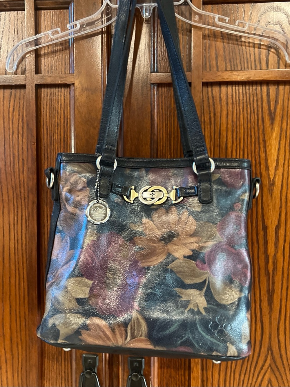 Patricia Nash Lundy Leather Shoulder Bag Peruvian Painting Floral Tote